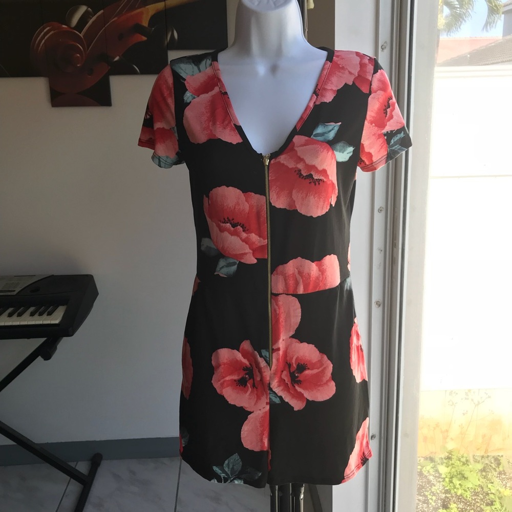 Junior sized Floral Rompers short sleeved